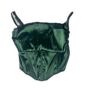 Urban Outfitters Green Satin Balconette Corset Top Size S